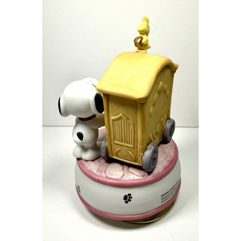 Vintage Sekiguchi Peanuts Snoopy Japan Music Box Crank Organ Figure 1997 Rare - Picture 10 of 17
